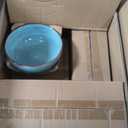 Vancasso Bonita Plates and Bowls Sets 18 Pieces Blue Stoneware Service for 6, Modern Round Dinnerware Sets, Hand-Painted Spiral Dishes Set-Microwave and Dishwasher Safe (Blue,18 Pcs)
