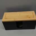 TURSTIN Wood Paper Towel Dispenser Folded Paper Towel Holder with Lid for Countertop and Wall Mounted, Wall Mount Paper Towel Holder Napkin Holder for Home. Bathroom, Kitchen, Black