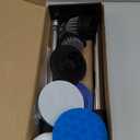 Leebein Electric Spin Scrubber, Cordless Cleaning Brush with 8 Replaceable Brush Heads, Tub and Floor Tile 360 Power Scrubber Dual Speed with Adjustable & Detachable Handle for Bathroom Kitchen Car (White)