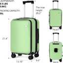 BISON DENIM 20 Inch Carry On Luggage, PC Lightweight Hardside Expandable Carry-On Luggage Airline Approved With Spinner Wheels, Front Compartment, Cup Holde, TSA-approved Lock, USB Port, Sage Green