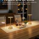 PUSU Rechargeable Table Lamps Set of 2, Gold Cordless LED 4000mAh Battery Desk Lamp, Stepless Dimming & 3 Color 2700K-6000K, Portable Lamp for Bedroom, Living Room, Restaurant, Outdoor, Night Light