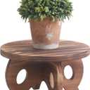 Plant Stand Indoor Wooden Plant Stool Round Stand Risers for Decor Plant Pedestal Stand Farmhouse Rustic Decorative Display Flower Holder Pedestal Board Brown