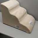 Dog Stairs for Small Dogs,3 Step Dog Ramp for Couch and Bed,Pet Stairs with Non-Slip Bottom for Old Cats,Indoor Pet Steps,Comfort,Durable,15.4" H (Beige)