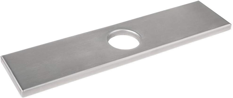 COOLWEST Square Deck Plate 10 Inch Hole Cover Escutcheon for Single Hole Kitchen Faucet, Rectangle Stainless Steel Rectangular 3-hole Cover Faucet Plates