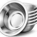 Offiper 304(18/8) Stainless Steel Mixing Bowls for Kitchen, Only4Pack 8.7" 34.88 fl.oz Metal Mixing Bowls Set Stackable for Baking Serving Cooking Food Prep Storage Dishwasher Safe Lightweight