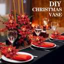 16 Pcs Glitter Christmas Ball Picks 7.87 Inch Red and Gold Poinsettia Ball Ornament Picks for Christmas Tree Decor Plastic Xmas Ornament Pick for DIY Crafts Xmas Vase Fillers Wreath Decor