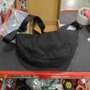 Nylon Crescent Crossbody Bag for Women Purses Trendy Men,Small Travel Sling Bag Hobo (Black)