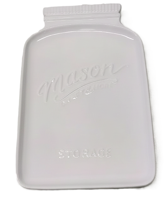 Serving Platter Ceramic White Mason Craft & More Storage 9x14