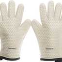 KITCHEN PERFECTION S Silicone Smoker Oven Gloves for Women -Extreme Heat Resistant BBQ Gloves -Handle Hot Food Right on Your Grill Fryer |Waterproof Oven Mitts Cooking Gloves |Superior Set+3 Bonuses (Cream)