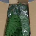 XONOR 100Pcs Artificial Monstera Leaves Fake Tropical Faux Palm Leaves with Stem for Jungle Hawaiian Dinosaur Luau Party Table Decoration Wedding Birthday Theme Party, Leaf Size: 7''x 5''