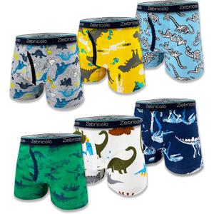 boys underwear, 100% cotton, toddler boxer briefs, Flex waistband, 2-20T(6PCS random pattern) (5-7 Years, 6pack-surprise Packagemj)