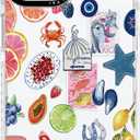 for iPhone 13 mini Case, Coastal Fruit Collage Pattern with Lucky Charms, Military-Grade Drop Protection, Boho Y2K Soft Slim TPU Protective & Camera Protection for Women Girls (BuleArtCut)