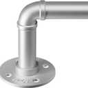 TEAKMAMA 1 Inch Industrial Curtain Rods for Windows, Blackout Heavy Duty Curtain Rod with Wrap - Around Design for Indoor/Outdoor Use, 32"-120", Silver