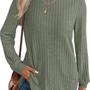 JUSTFASHIONNOW Womens Long Sleeve Shirts Trendy Sweaters Lightweight 2025 Casual Crewneck Fall Tunic Tops Loose Fit Dressy S