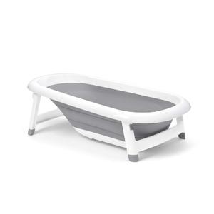 OXO TOT Splash & Store Bathtub | Baby Bathtub | Newborn Baby Essentials | for Keeping Bathtime Secure & Tidy | 0-18 Months | Tub Folds Flat for Compact Storage