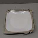 Corelle Vitrelle 6-Piece Salad Plates Set, Triple Layer Glass and Chip Resistant, Lightweight Square 9-Inch Plates, White