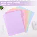 SKYDUE 8 Tab Write & Erase Plastic Dividers for 3 Ring Binders, 2 Sets