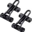 Home Security Door Lock, 2 Pack Latch Guard Clasp Front Door Locks for Kids, Home Reinforcement Lock for Swing-in Doors, Hotel Door Latches, Thicken Solid Aluminium Alloy (Black)