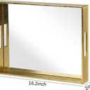 Vixdonos Decorative Mirror Tray Gold Serving Tray Bathrooom Vanity Tray,16.2'' X 12.2" X 2''