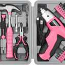 Hi-Spec Cordless Electric Screwdriver, Power Screw Driver Set with Pink Compact Tool Kit for Small Repair and Maintenance- Ideal Housewarming Gift,19 Piece