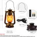 Wondrastical 2 Pack Bronze Vintage 4 Modes LED LanternsRechargeable Flickering Flame Lights Decorative Outdoor&Indoor, Remote Control Waterproof Hanging Lantern for Camping,Patio Garden Pathway