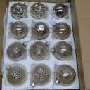 Liliful 24 Pcs Champagne Glass Christmas Ball Ornaments Christmas Tree Decoration Hanging Balls Neutral Vintage Mercury Ornament for Xmas Festival Home Wedding Holiday Farmhouse Party Decor, 2.36 Inch