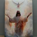 Framed Jesus Canvas Wall Art White Dove 12x16 Ready To Hang In Churches | Framed Jesus Canvas Wall Art With White Dove Faith Decor For Living Room Bedroom Or Church 12x16 Inch Ready To Hang
