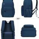 ecodudo Multi Pockets College Backpack for School Men and Women Water Resistent Bookbag Travel Laptop Daypack (Blue), EBDU2301