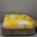 Zelladorra Japanese Floor Mattress, Futon Mattress with Portable Storage Bag and Washable Cover, Roll Up Thick Tatami Mat Suitable for Camping, Guest Room, Yellow Flower, Queen