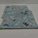 Satin Faux Silk Embroidery Throw Pillow Cover Silky Vintage Chinese Style Cushion Case Couch Bed Living Room Decor 18x18 Inch (Blue Green), Pack of 2