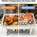 Chafing Dishes for Buffet 4 Pack, 9QT Chafing Dishes with 7 Multi-Size Food Pans, Stainless Steel Chafers and Buffet Warmers Sets, Food Warmers for Parties, Weddings, Birthday, Holiday Parties, Silver