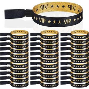 Tigeen 100 Pcs VIP Wristbands Cloth for Events Party VIP Bracelets for Wedding Concert Fair