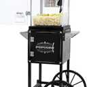 Popcorn Machine Maker With 8 Oz Kettle Makes Up to 32 Cups Popcorn Machine Cart Vintage-Style Popper on Wheels Popcorn Machines for Home (Black)