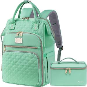 Weitars Lunch Backpack For Women, 15.6 Inch Laptop Backpacks For Women's Backpack, Travel Backpacks, Work Backpack For Women (Light Green)