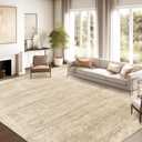 zesthome 9x12 Area Rugs for Living Room, Non-Slip Backing Washable Rug, Modern Abstract Area Rug, Stain Resistant Rugs for Bedroom, Ultra-Thin Large Area Rugs, Area Rug 9x12 (Beige/Brown)