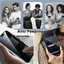 Metal Titanium Frame Privacy Case for iPhone 17 Air, Privacy Screen Protector, Magnetic Adsorption with Safety Buckle Lock, Double Side Tempered Glass, Clear Back Full Body Protection Anti Peep Cover