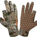 BASSDASH Unisex Fingerless Fleece Liner Camo Hunting Gloves for Cold Weather UPF 50+ Lightweight Fishing Photography HG06 (M)