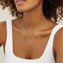 Silver Plated Layered Choker Necklaces for Women, Stackable Stacked Stacking Layering Dainty Silver Plated Necklace Beach Circle Paperclip Pendant Chain Necklaces Trendy Jewelry Set for Women