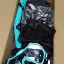 Snorkeling Gear for Kids Adults, 4 in 1 Travel Mask Fins Snorkel Set with Panoramic View Anti Fog Mask, Dry Top Snorkel, Trek Fins and Travel Bag, Snorkel Gear for Swimming Diving Snorkeling (Turquoise)