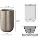 Kante Accent Round Column Weathered Concrete Planter 17.7" Tall, Outdoor