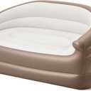 Twin Size Air Mattress Inflatable SofaDouble Inflatable Chair for Adults-Flodable Blow Up Couch Lounger-Portable Air Sofa for Indoor Living/Tent Camping/Outdoor ActivitieDark Brown