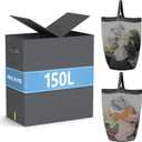 YECAYE 150L Extra Large Laundry Hamper with Lid – Foldable Double Laundry Hamper with Removable Liner – 2 Section Clothes Basket, Dirty Clothes Basket for Bedroom, Bathroom, Laundry Room,Grey