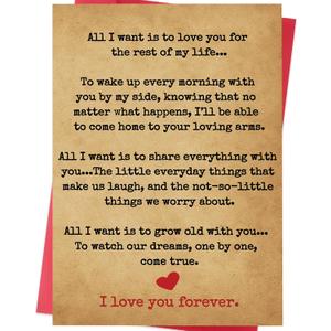 Valentines Day Card  Romantic and Heartfelt Valentines Day Gift for Him or Her  Sweet Love Card for Boyfriend, Girlfriend, Husband or Wife (WY-521)