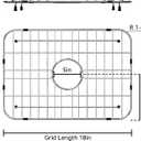 Sink Grid 18" X 12-1/2", Centered Drain with Corner Radius 1-1/2" Stainless Steel Material for Sink (18 X 12" Centered Drain)
