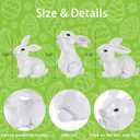 Easter Bunny Figurines, 3PCS White Resin Rabbit Decor with Hand-Carved Texture, Cute Easter Bunnies Collectables for Home Spring Tabletop Centerpiece, Tiered Tray, Shelf (White)