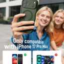Dasku for iPhone 17 Pro Max Case for Women Girls, Compatible with[Military-Grade Full Camera Protection] Magnetic Wave Translucent Matte Shockproof Phone Case for 17 Pro Max Cover (Dark Green)