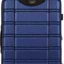 Rockland Melbourne Hardside Expandable Spinner Wheel Luggage, Checked Large 28", Blue