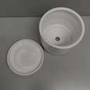 6 Inch Plant Pots, Ceramic Planter Pot with Drainage Hole & Saucer, Indoor/Outdoor Cylinder Round Planter Pot, Matte White