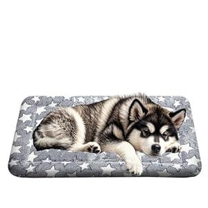 Dog Bed Mat – Soft & Durable Crate Pad for Dogs & Cats – Dog & Cat beds Ideal for Crates, Kennels, & Home Use – Machine Washable & Easy to Clean (Grey)