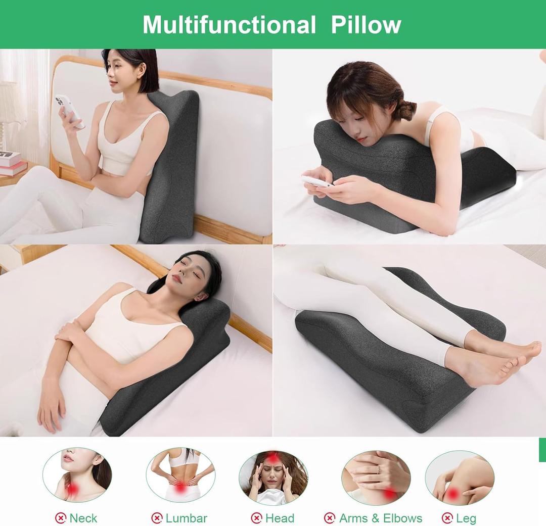 Adult Widened Intimacy Position Pillow for Couples, Butt Cushion with Removable Small Support Pillow, Memory Foam for Sitting or Lying, Ideal for Home Use- Dark Gray